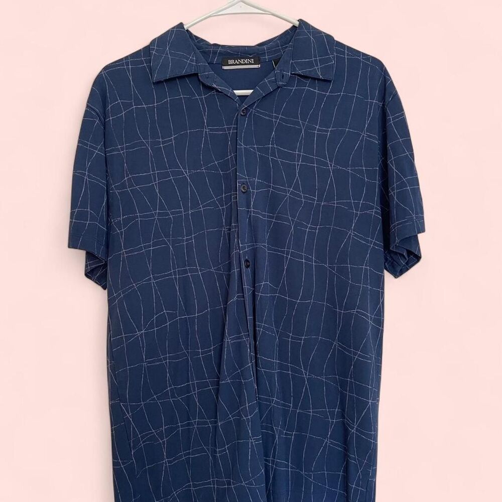 Unbranded Men's Navy and Blue Shirt